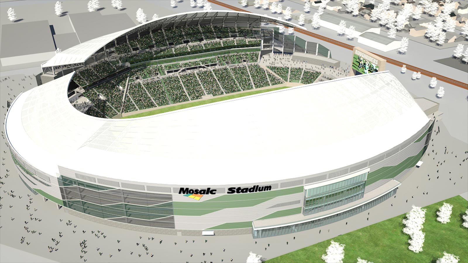 FabriTec PTFE Tensile Membrane Roof Design New Mosaic Stadium
