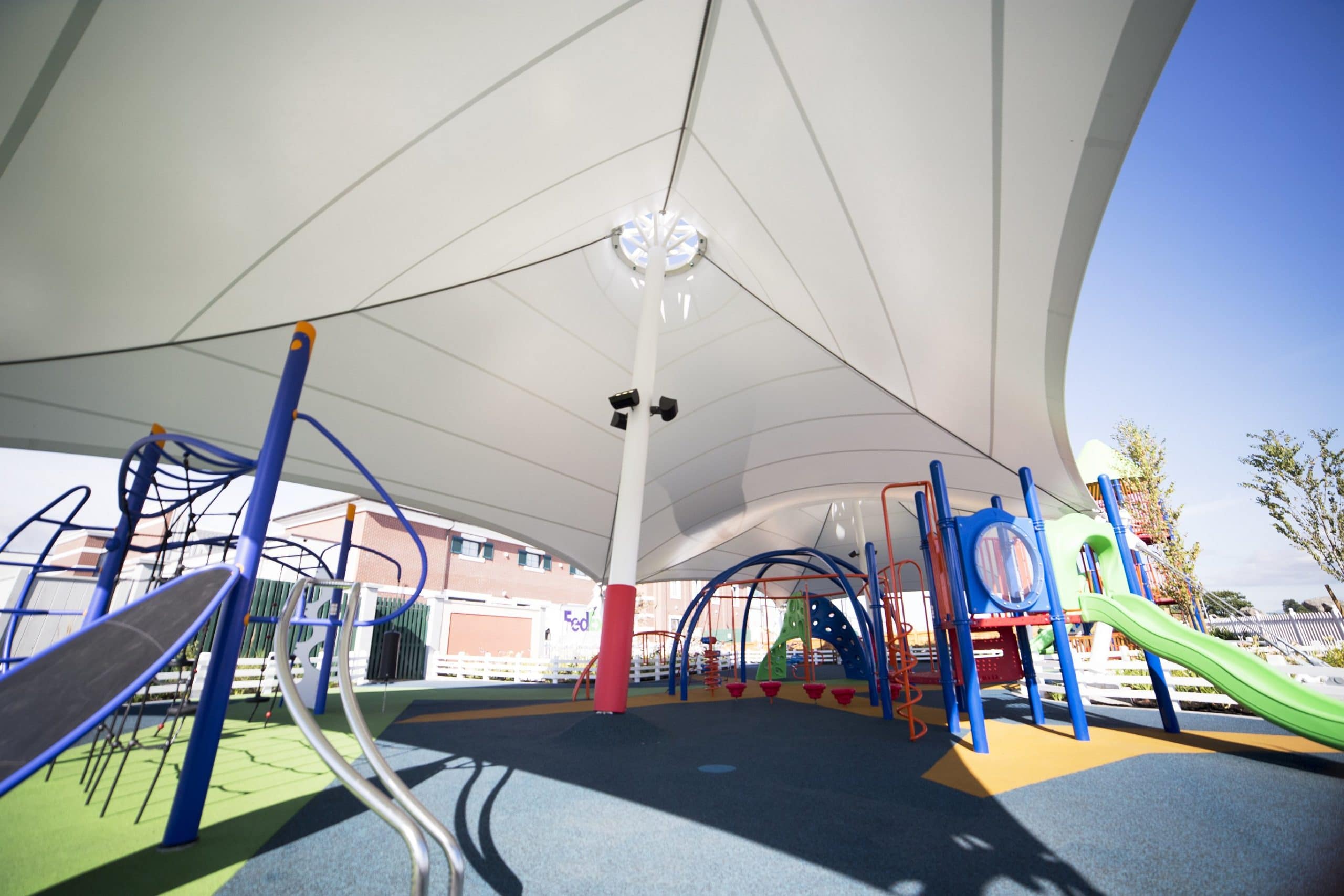 FabriTec Structures DOC Vancouver Mast-Supported PVC Tension Fabric Structure