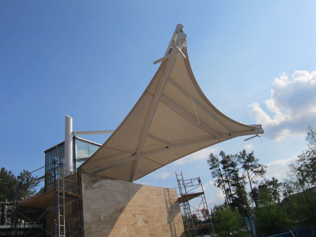 Texas Waterway Stage Canopy Completed FabriTec Structures