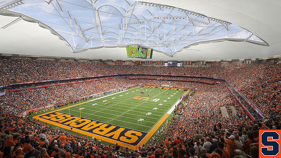 Carrier Dome renovation ETFE tensile membrane roof