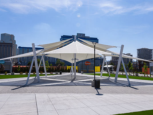 Glow Plaza PTFE Tensile Canopy Structure