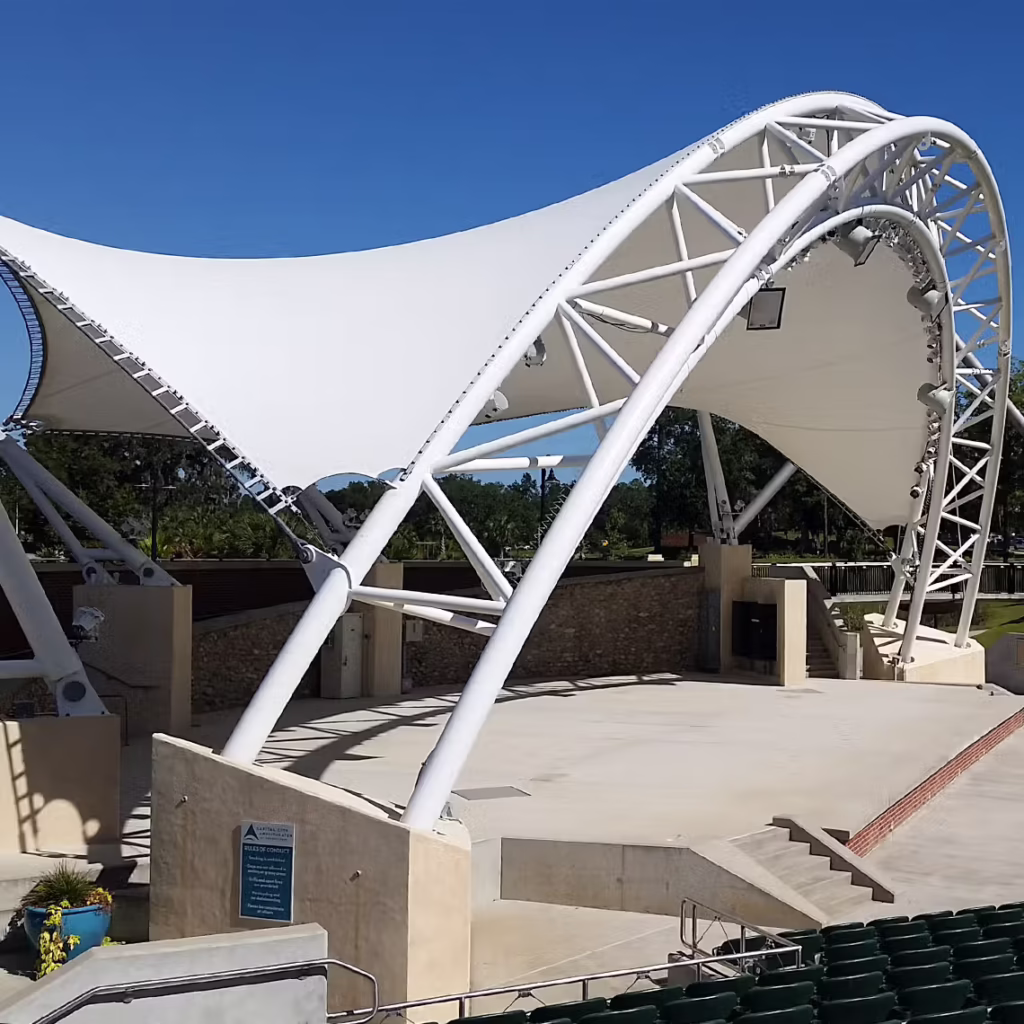 Daytime view of The Adderley Amphitheater at Cascades Park in Tallahassee, Florida.