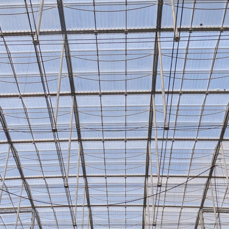 Interior view of the roof at SoFi Stadium in Inglewood, California.